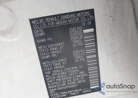 2018 Nissan Rogue Sv from USA, damaged, VIN KNMAT2MV9JP559097